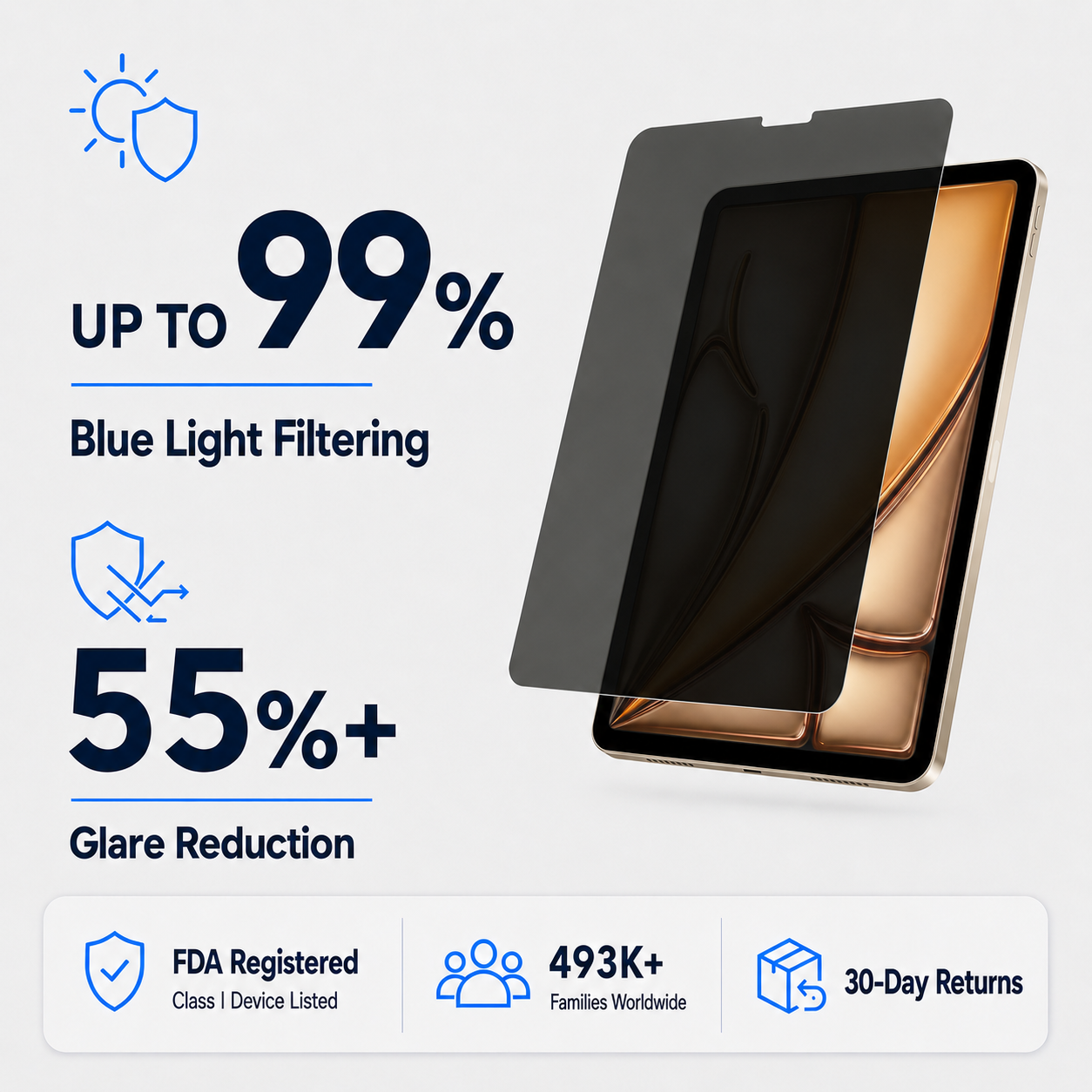 Anti Glare Matte & Privacy Glass Screen Protector for 13-inch iPad Air 6/7 (2024-2025)