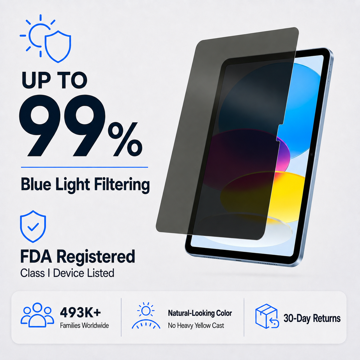 Ultra HD & Privacy Glass Screen Protector for 10.2-inch iPad 7th/8th/9th (2019-2024)