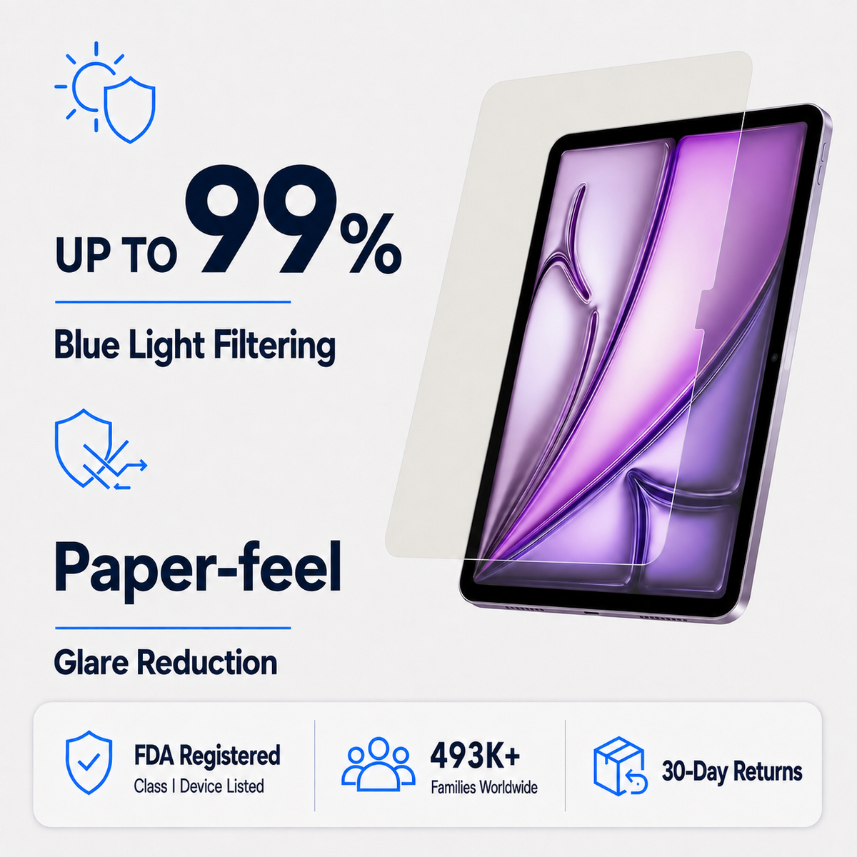 Paper-feel Matte PET Screen Protector for 11-inch iPad Air 6/7 (2024-2025)