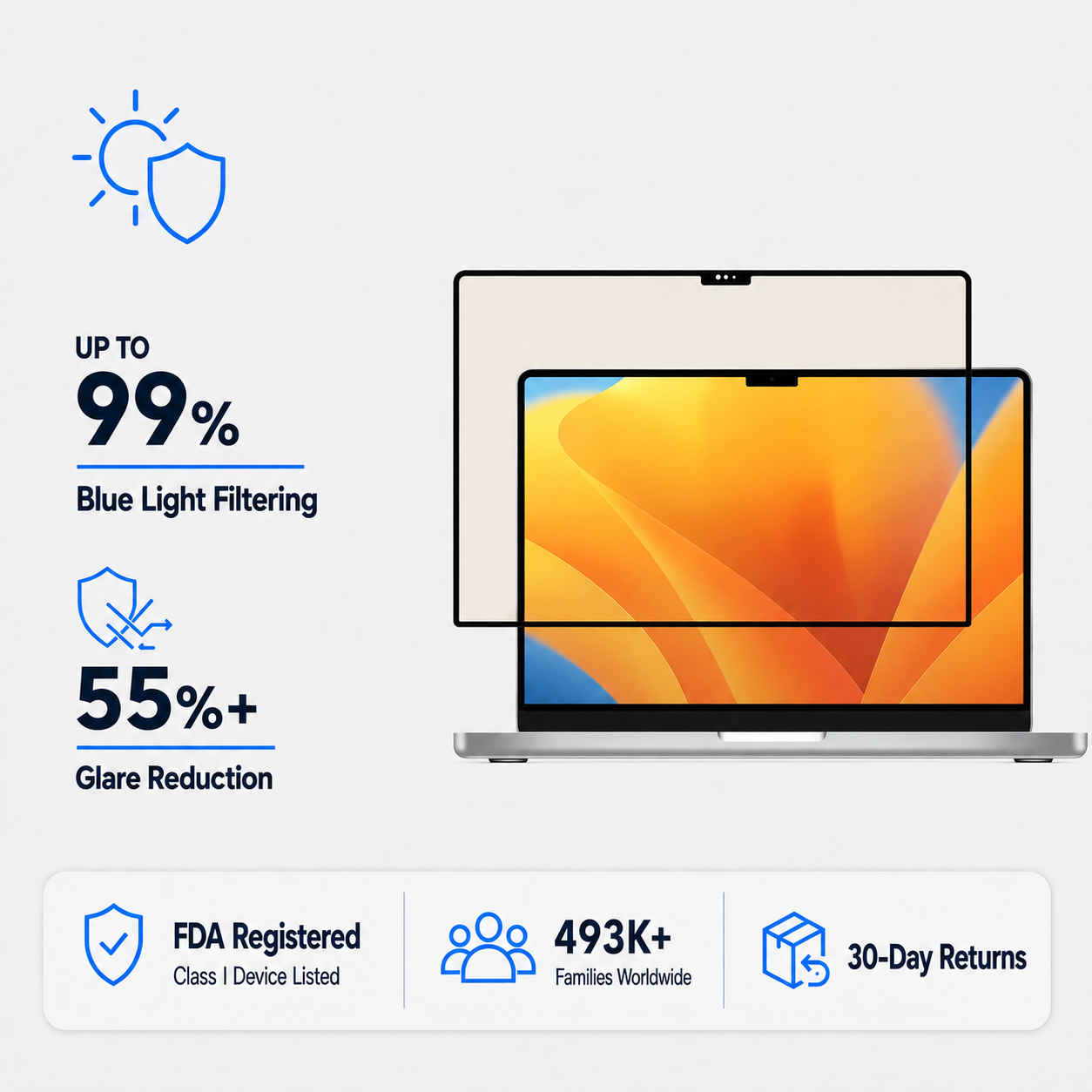 Anti Glare Matte Glass Screen Protector for 13-inch Macbook Pro (Intel/M1/M2, 2016-2022)