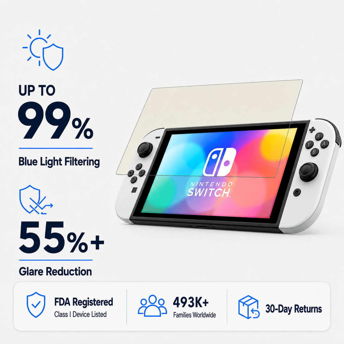 Anti Glare Matte Glass Screen Protector for Nintendo Switch OLED