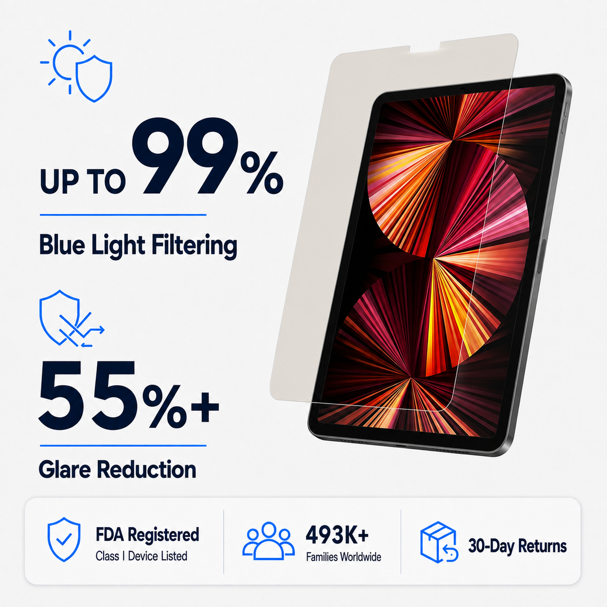 Anti Glare Matte Glass Screen Protector for 11-inch iPad Pro (2018-2022)