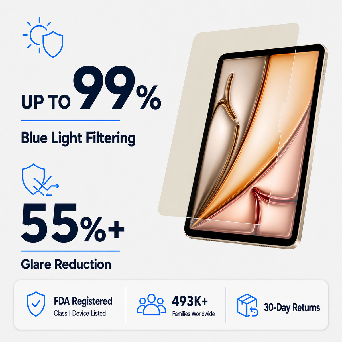 Anti Reflective & Anti Glare Glass Screen Protector for 13-inch iPad Air 6/7 (2024-2025)