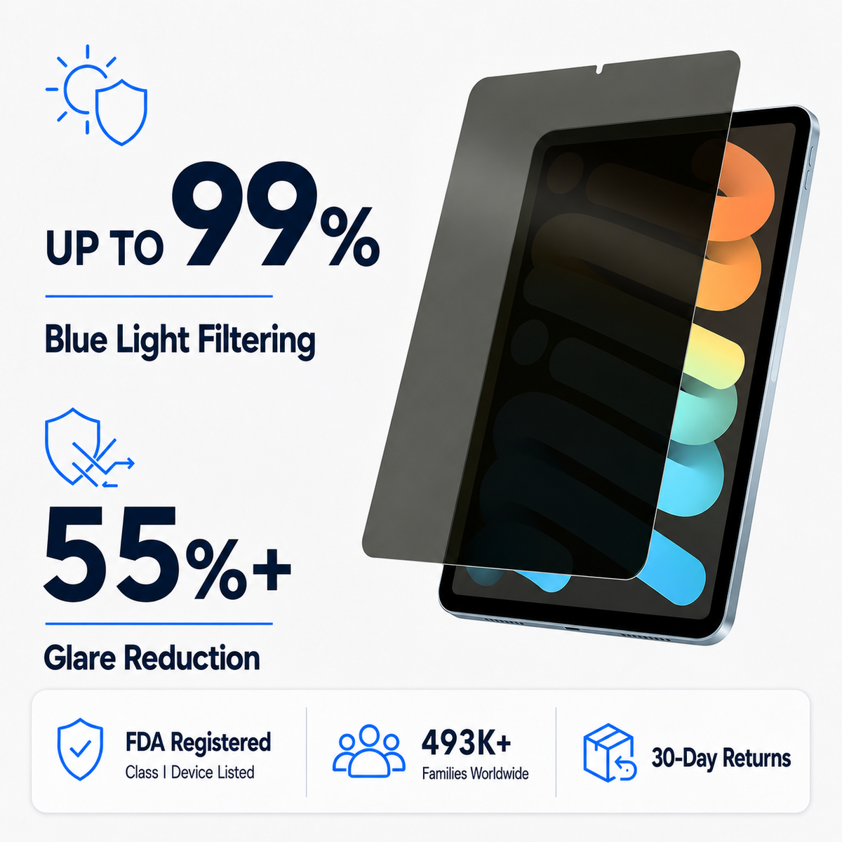 Anti Glare Matte & Privacy Glass Screen Protector for iPad Mini 7/6