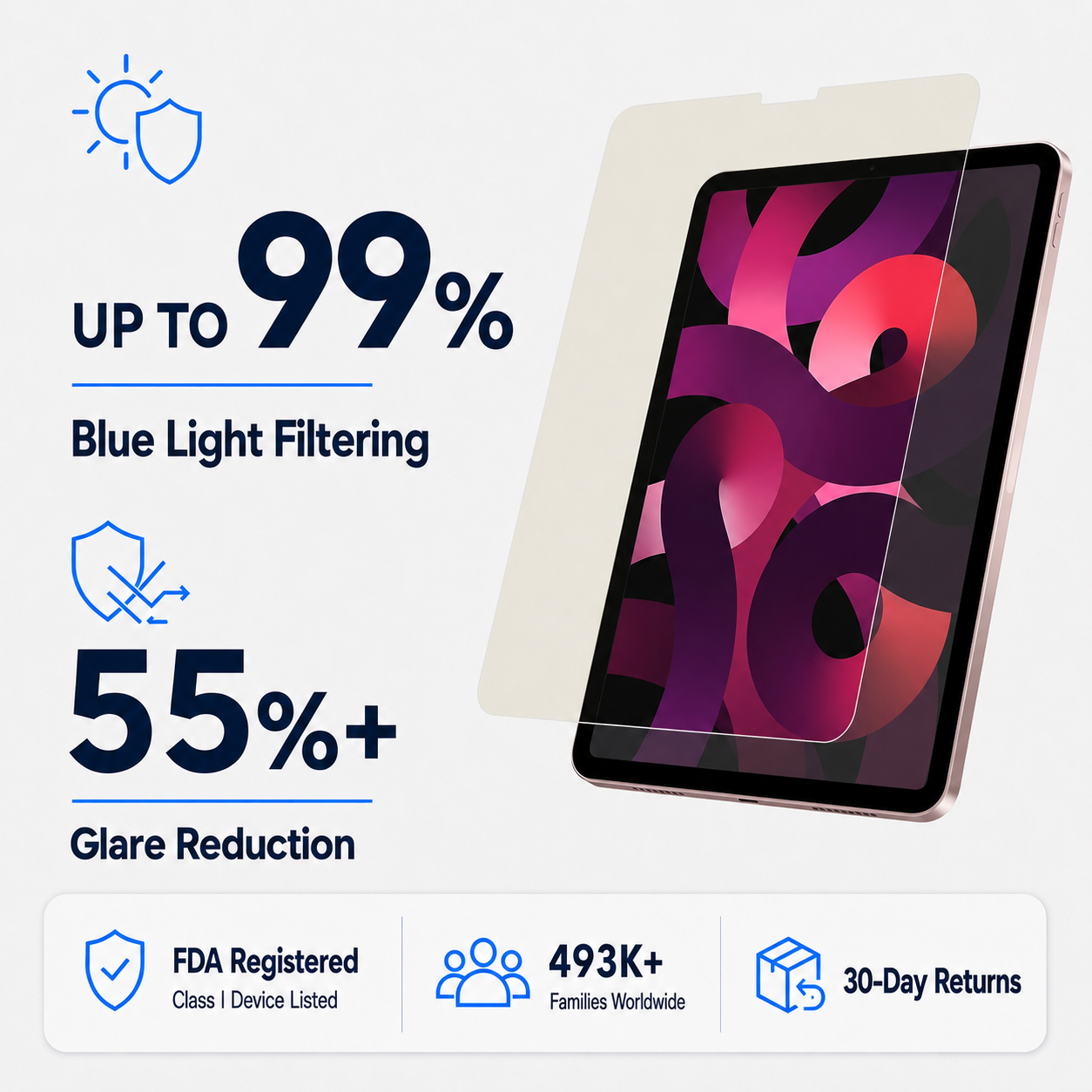 Anti Glare Matte Glass Screen Protector for 10.9-inch iPad Air 5th/4th (2020-2022)
