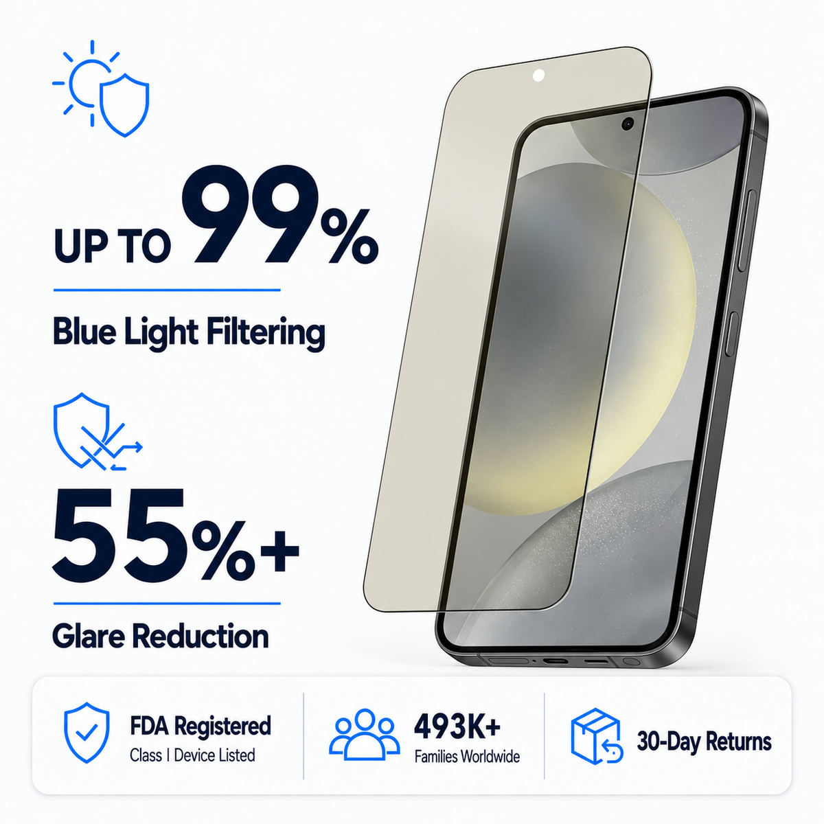 Anti Glare Matte Glass Screen Protector for Samsung Galaxy S24+