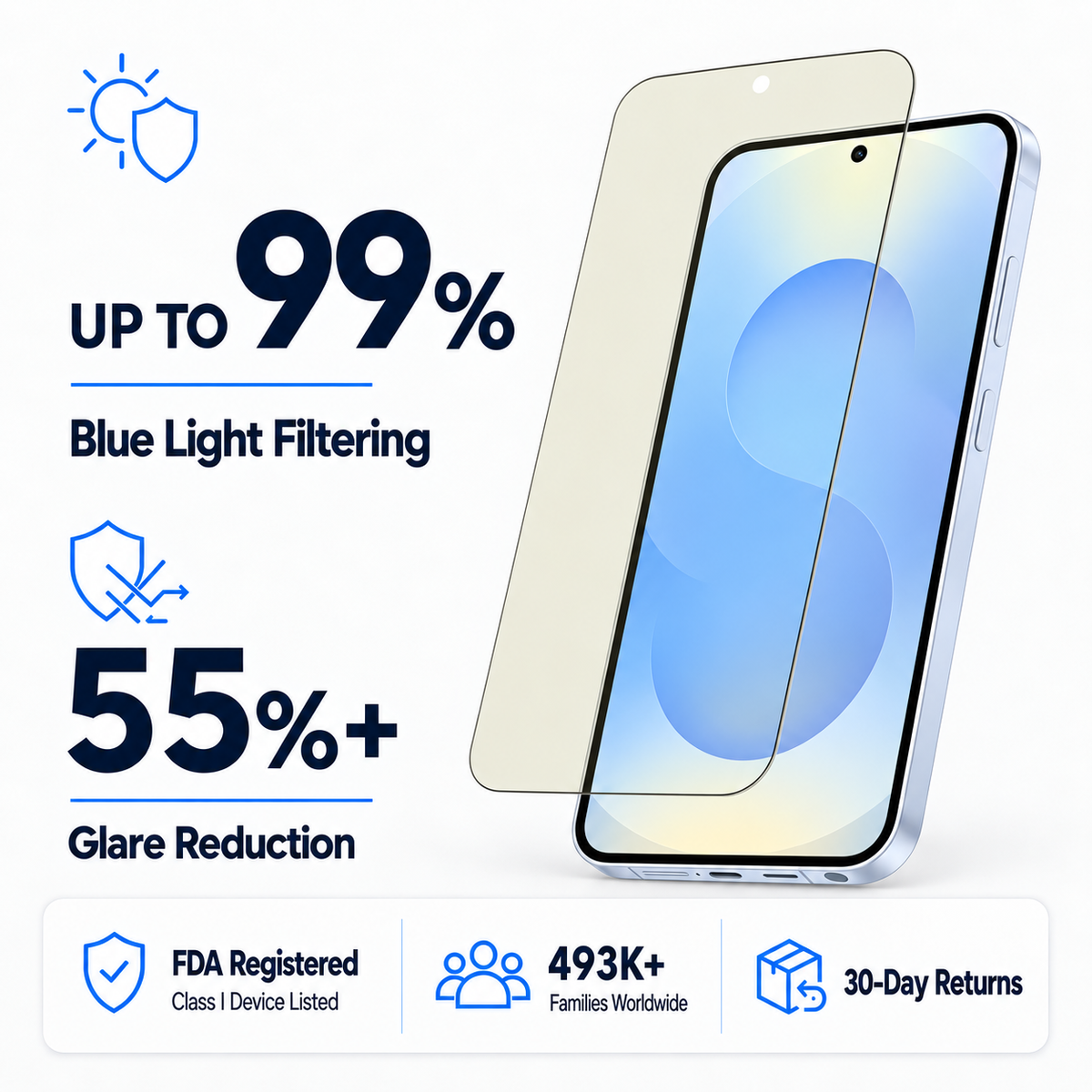 Anti Glare Matte Glass Screen Protector for Samsung Galaxy S25