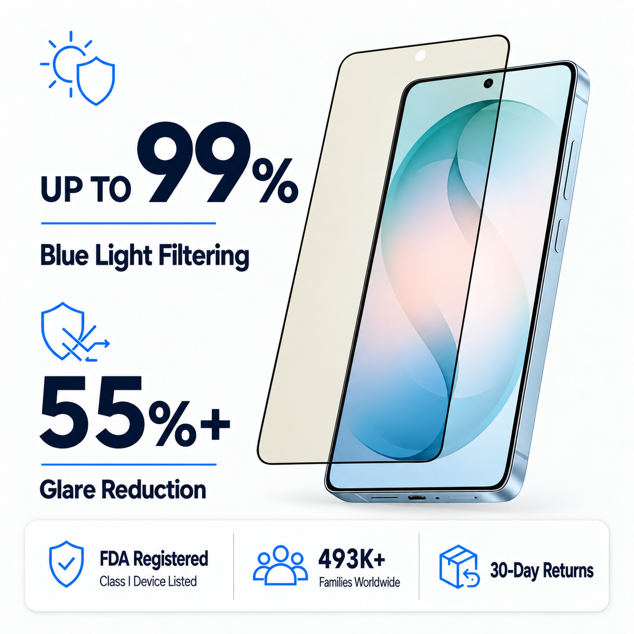 Anti Glare Matte Glass Screen Protector for Samsung Galaxy S26+