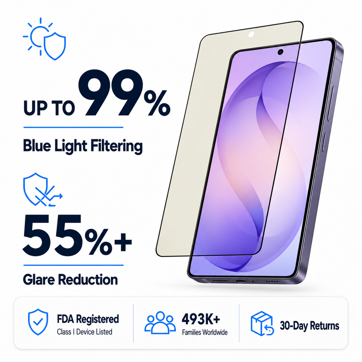 Anti Glare Matte Glass Screen Protector for Samsung Galaxy S26 Ultra