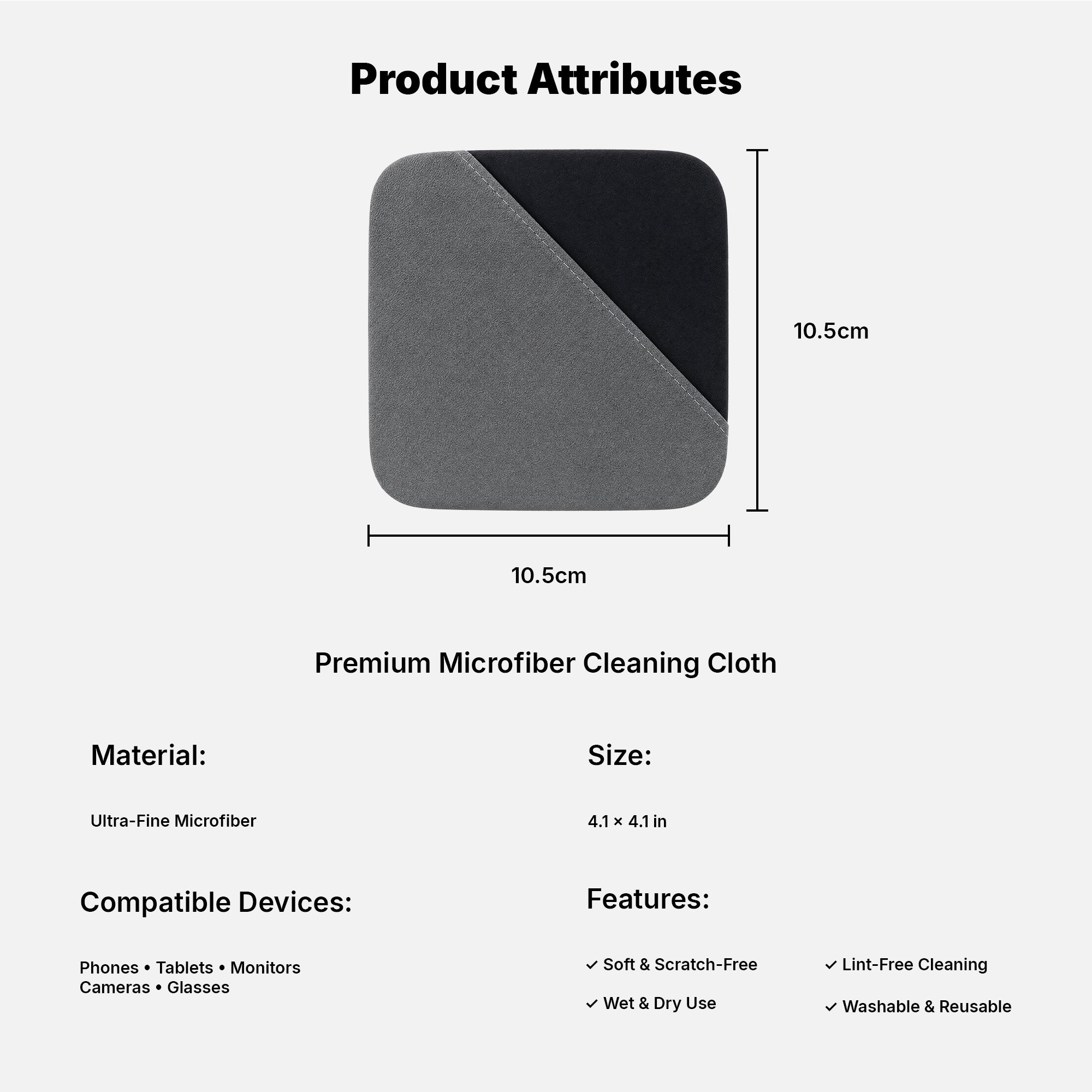 Microfiber Cleaning Cloth for iPhone iPad MacBook Screen Display
