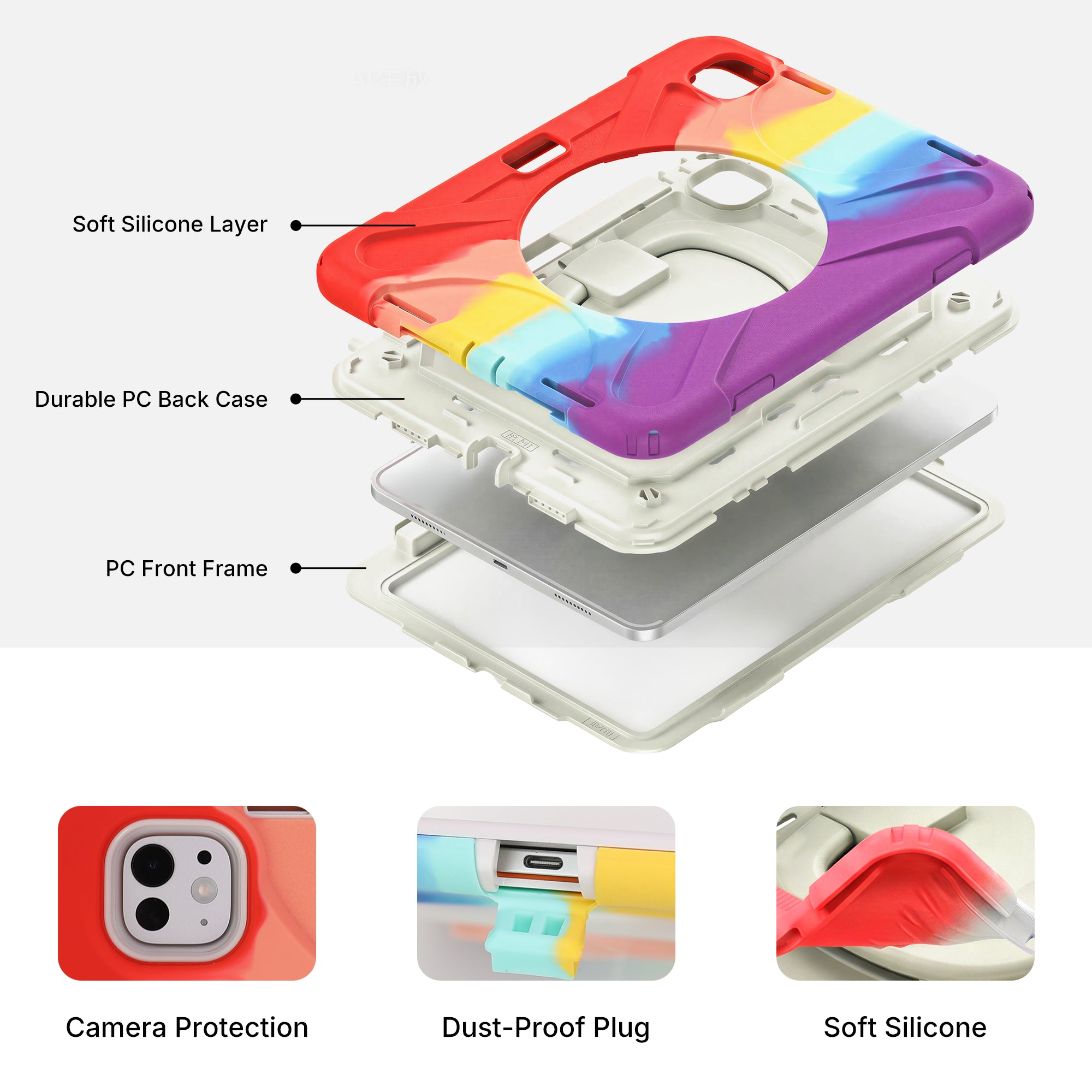 Rainbow Kids Case for iPad