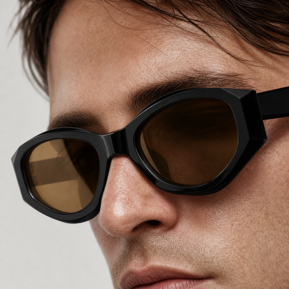 Oval Black Cat Eye Frames Sunglasses