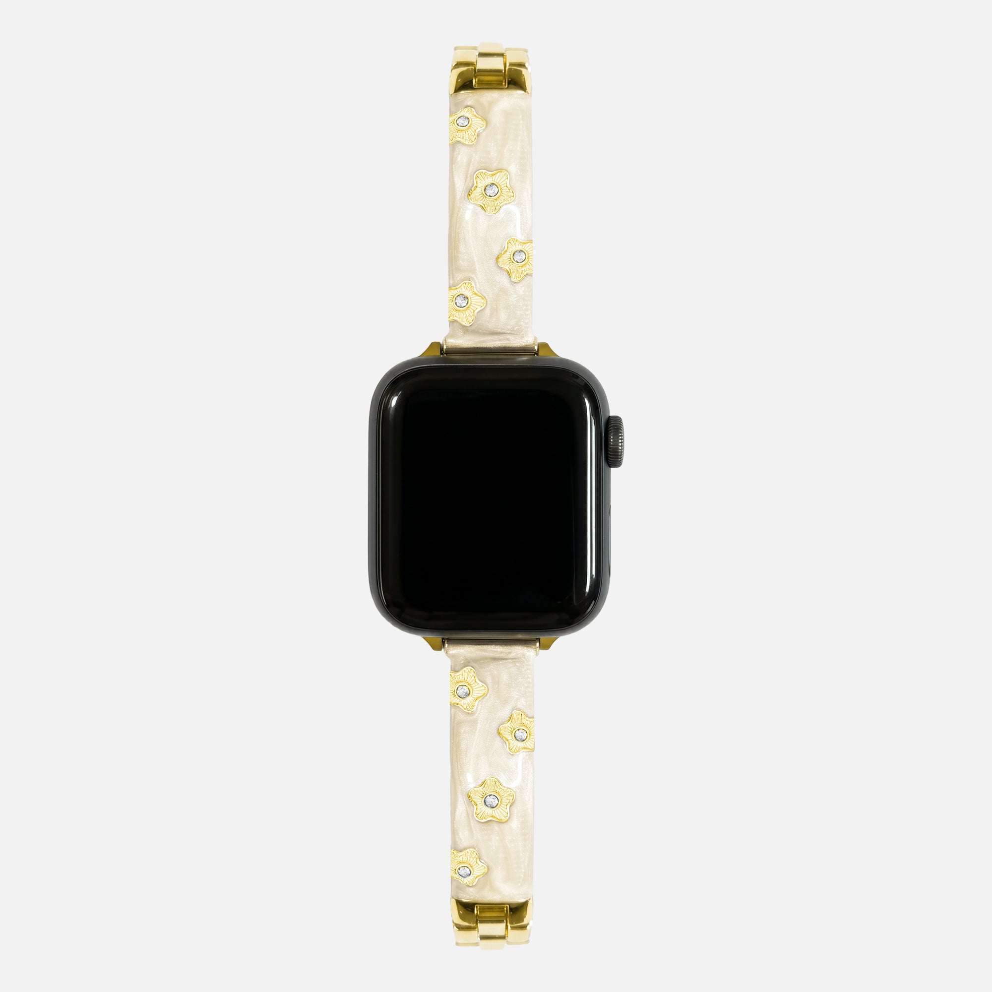 Glittered Flower Diamond Metal Band for Apple Watch