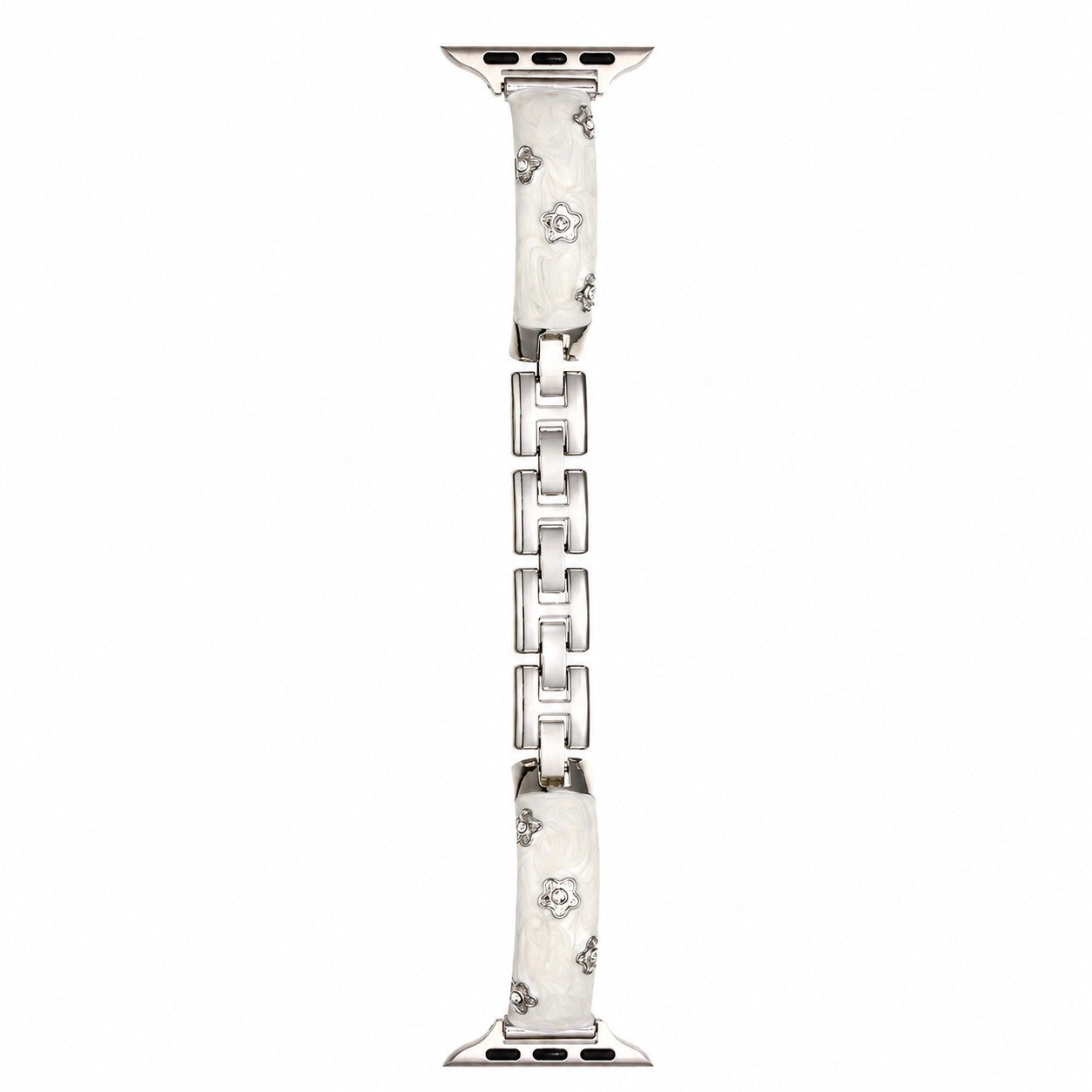 Glittered Flower Diamond Metal Strap for Apple Watch