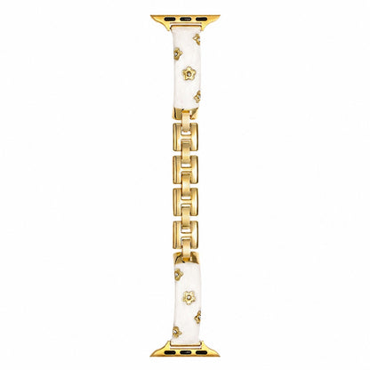 Glittered Flower Diamond Metal Strap for Apple Watch