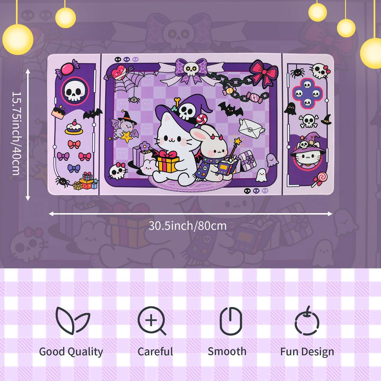 Purple Magic Cat Animals Desk Mouse Pad