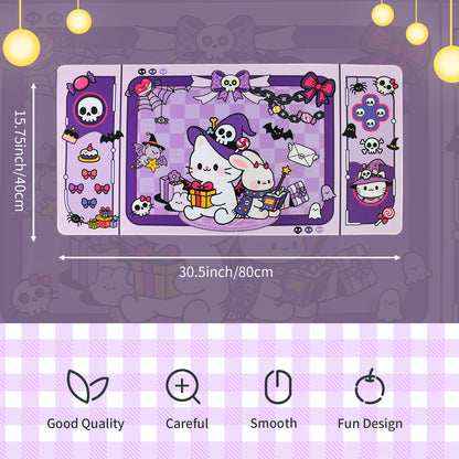 Purple Magic Cat Animals Desk Mouse Pad