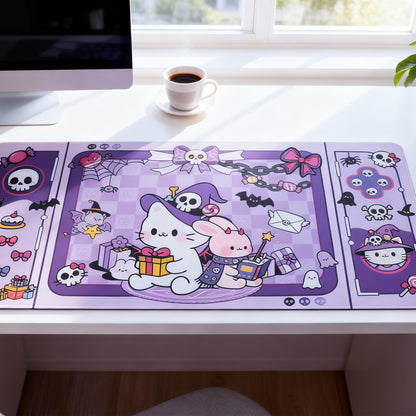 Purple Magic Cat Animals Desk Mouse Pad