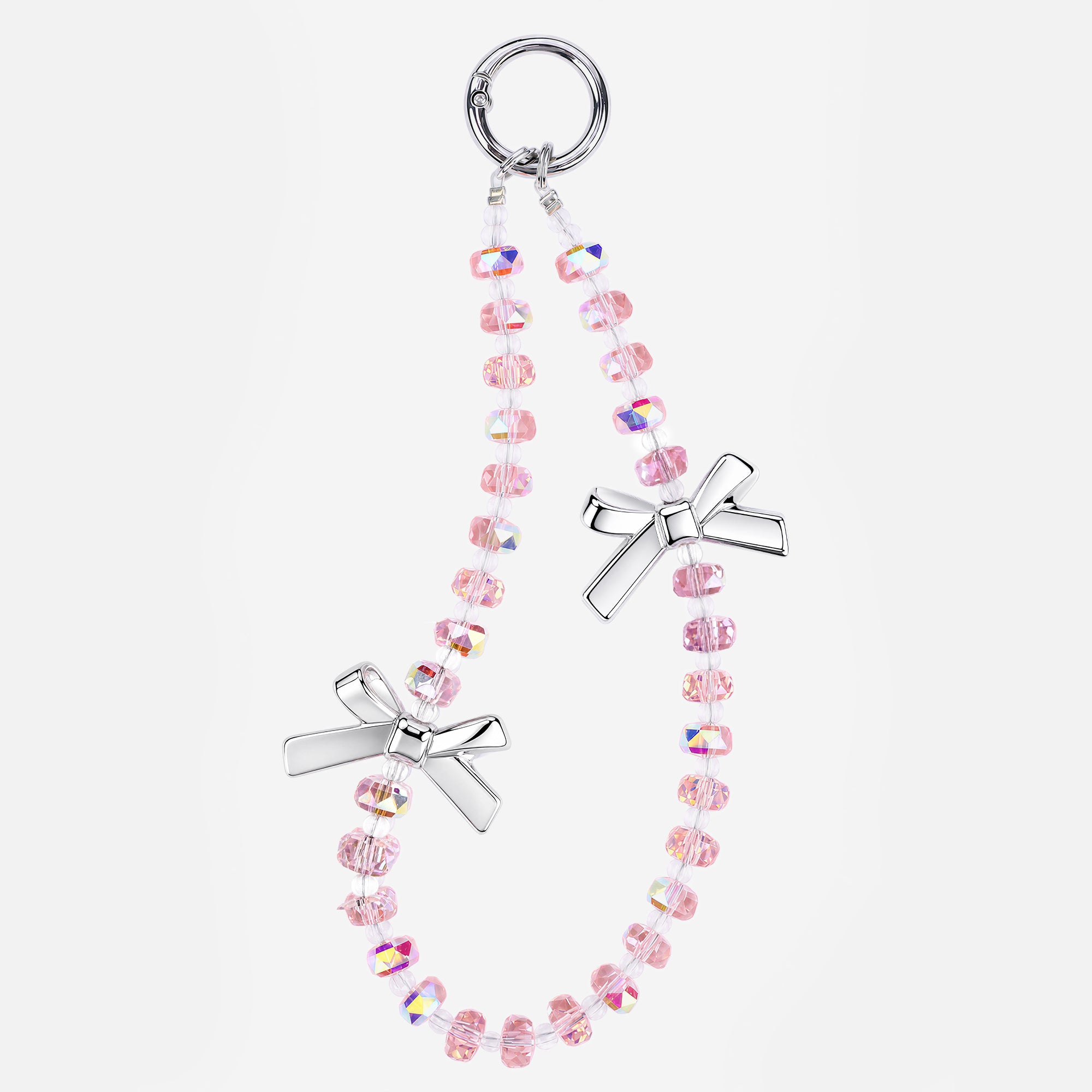 Pink Crystal Bow Phone Strap