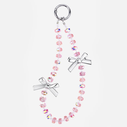 Pink Crystal Bow Phone Strap