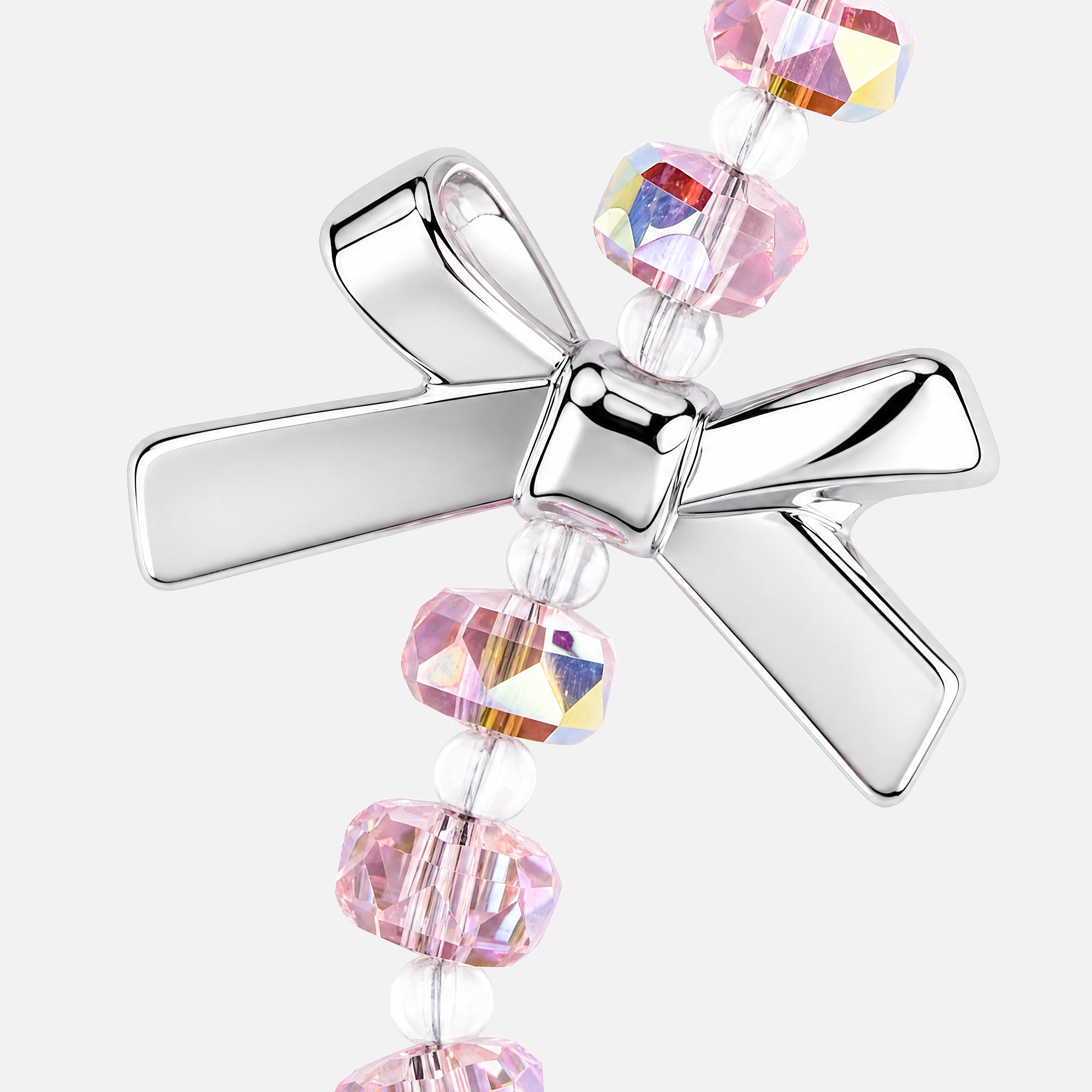 Pink Crystal Bow Phone Strap