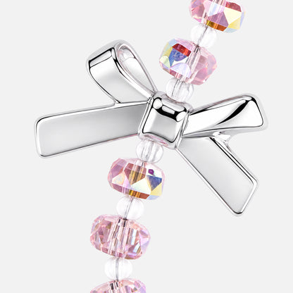 Pink Crystal Bow Phone Strap