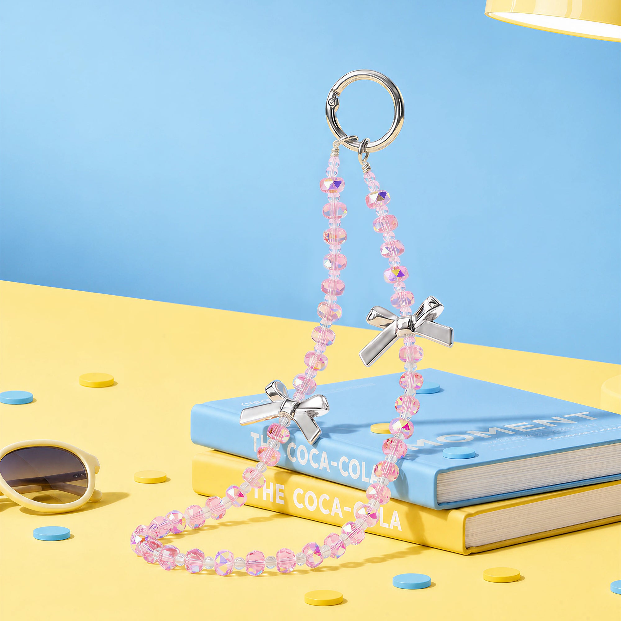 Pink Crystal Bow Phone Strap