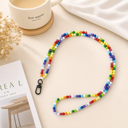 Rainbow Colorful Beads Cross-body Phone Strap
