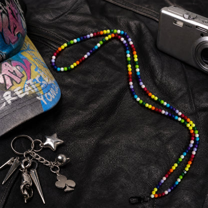 Rainbow Colorful Beads Cross-body Phone Strap