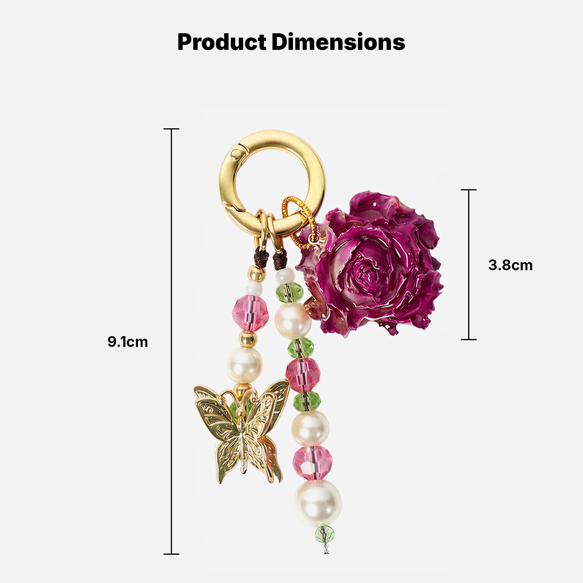 Red Rose Pearl Phone Strap