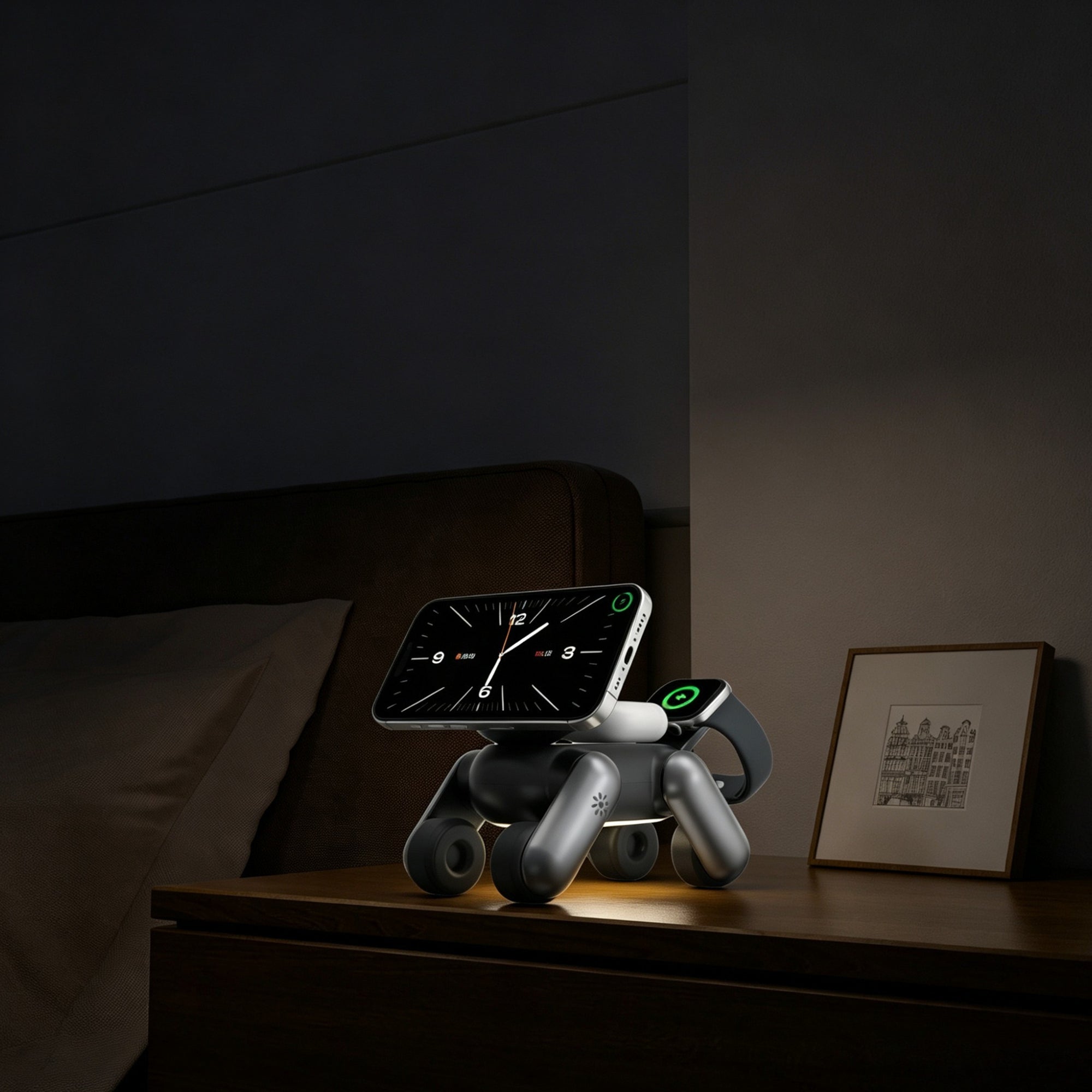 3-in-1 Robot Dog Wireless Charging Stand