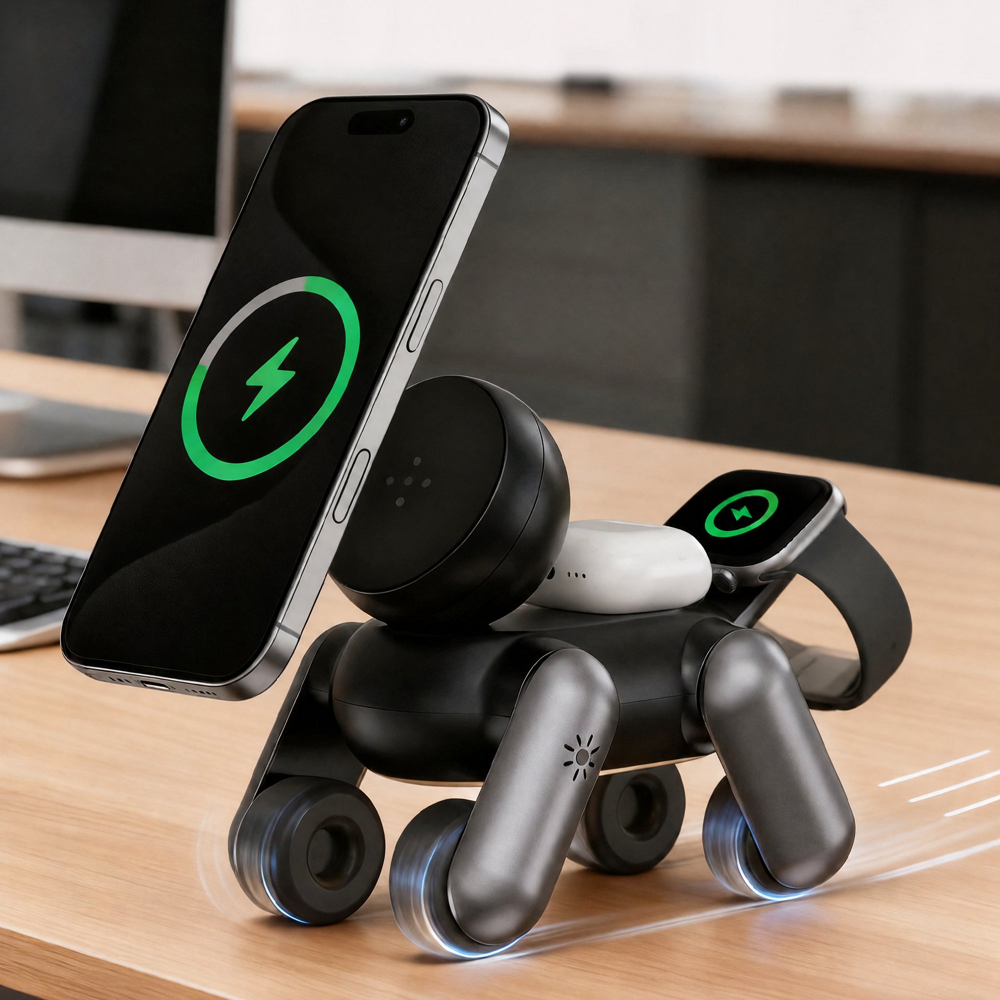 3-in-1 Robot Dog Wireless Charging Stand