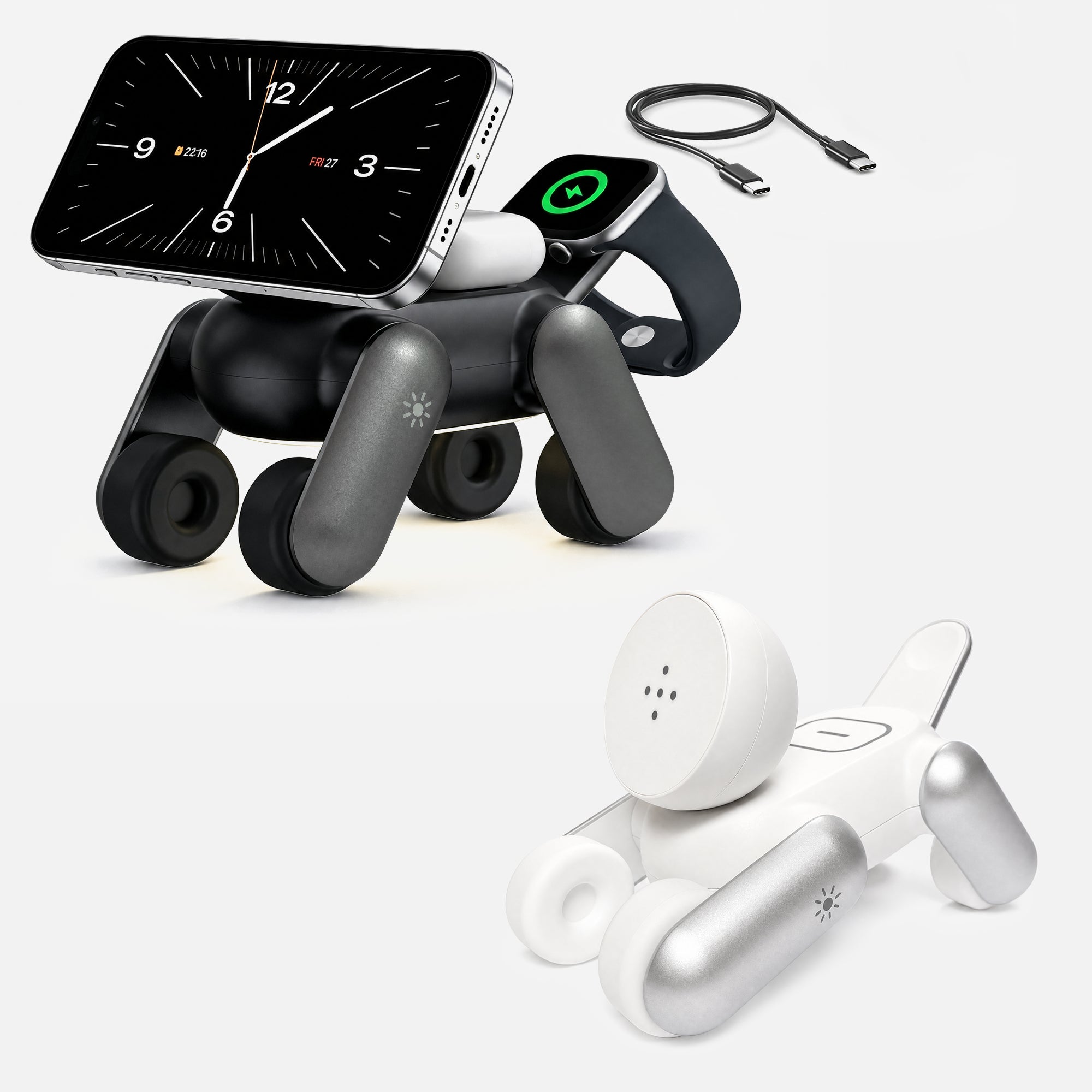 3-in-1 Robot Dog Wireless Charging Stand