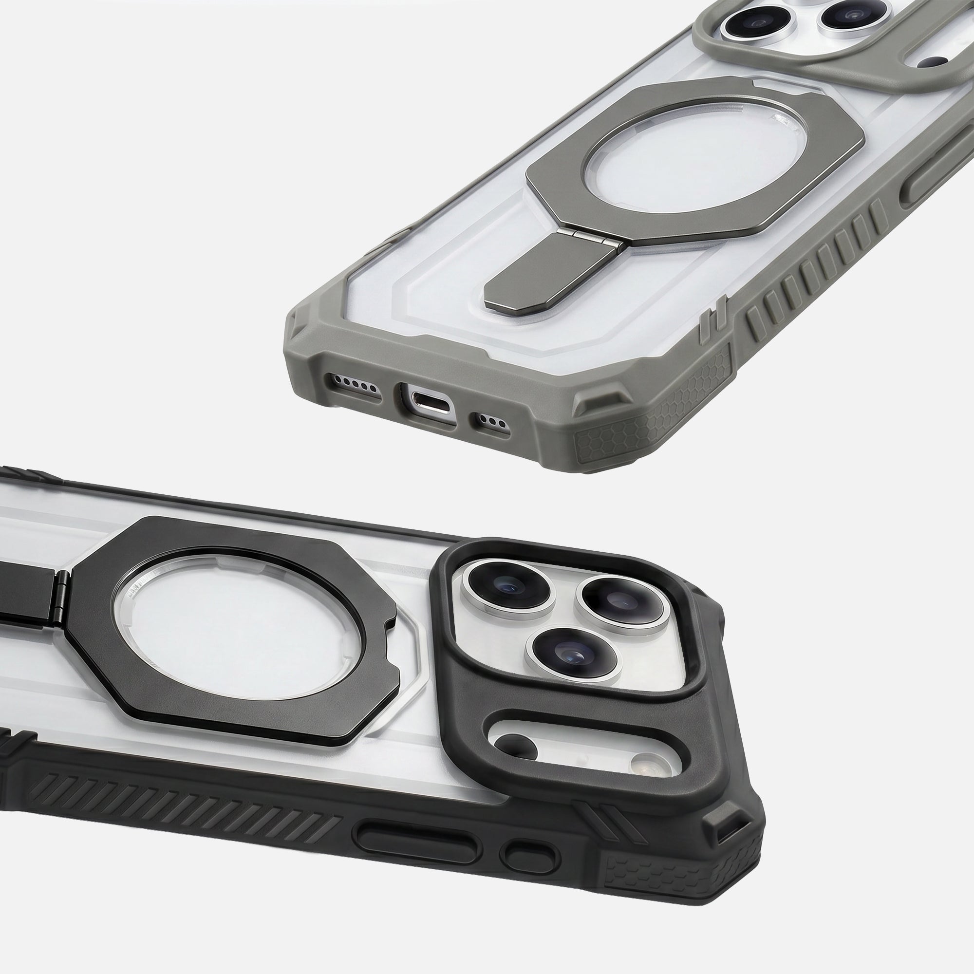 Rugged Armor iPhone Case with Metal Kickstand
