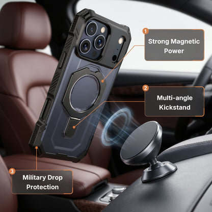Rugged Armor iPhone Case with Metal Kickstand