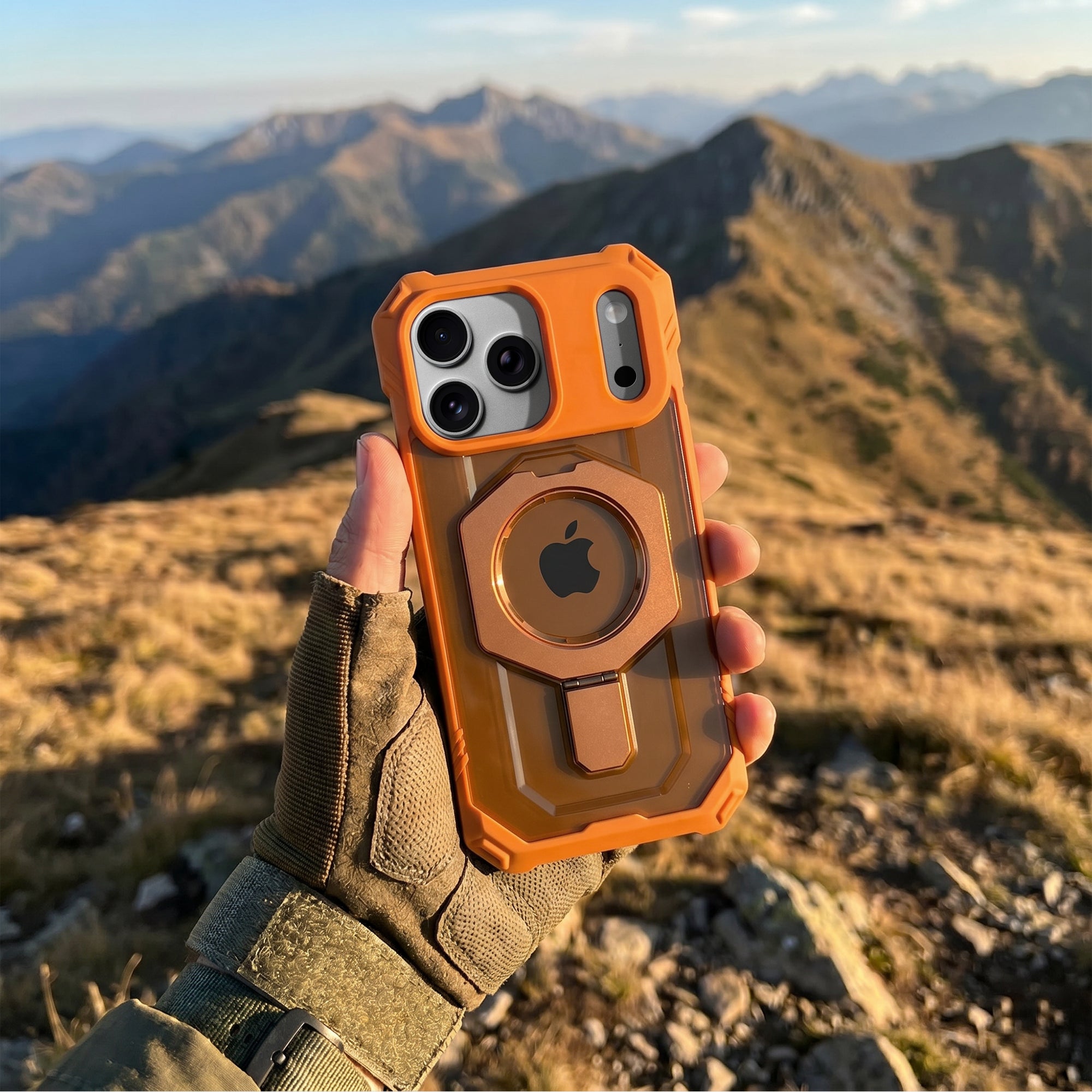 Rugged Armor iPhone Case with Metal Kickstand