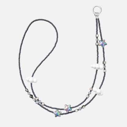 Star & Cloud Beaded Crossbody Phone Strap