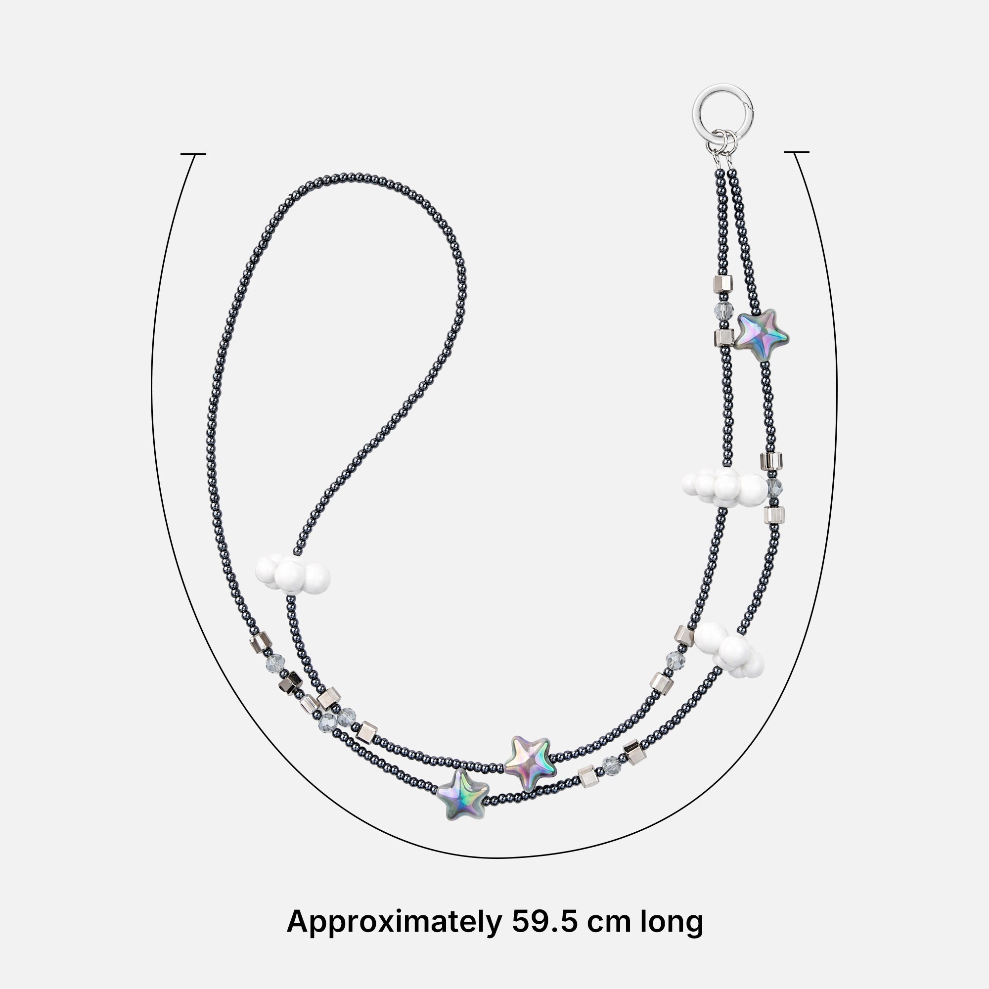 Star & Cloud Beaded Crossbody Phone Strap