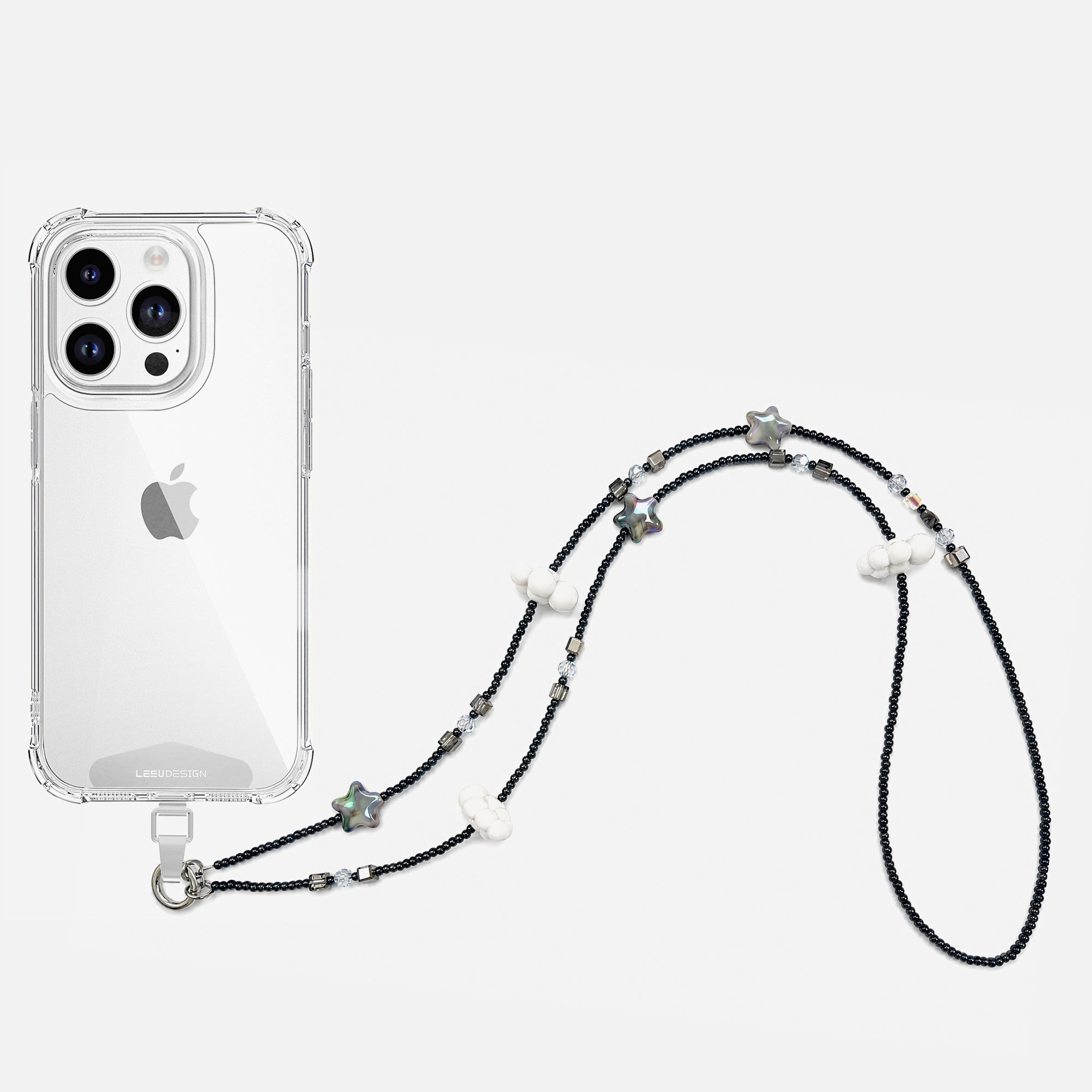 Star & Cloud Beaded Crossbody Phone Strap