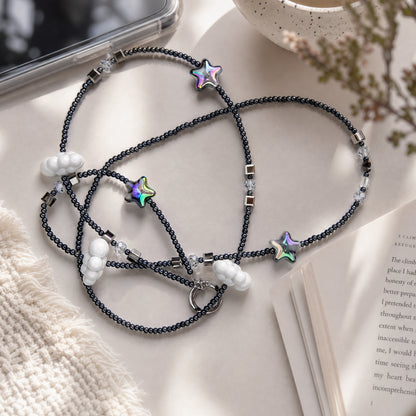 Star & Cloud Beaded Crossbody Phone Strap