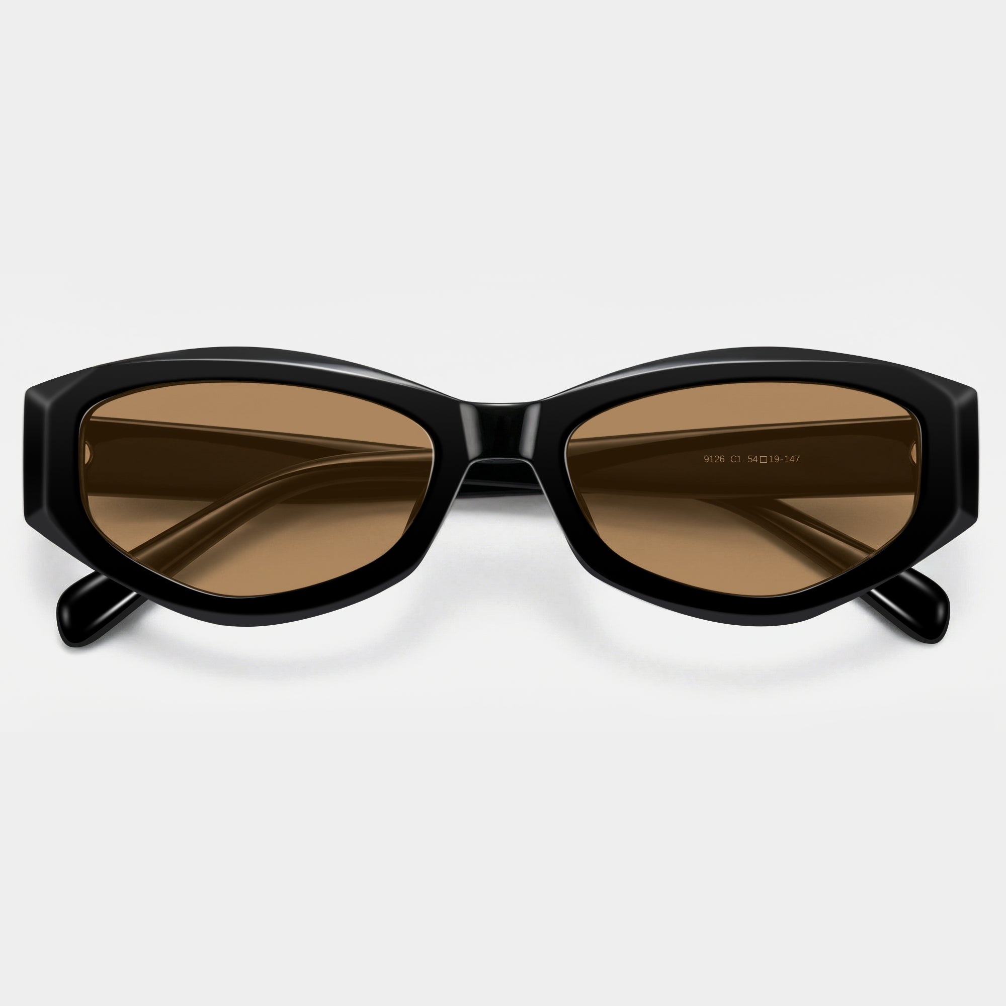 Oval Black Cat Eye Frames Sunglasses
