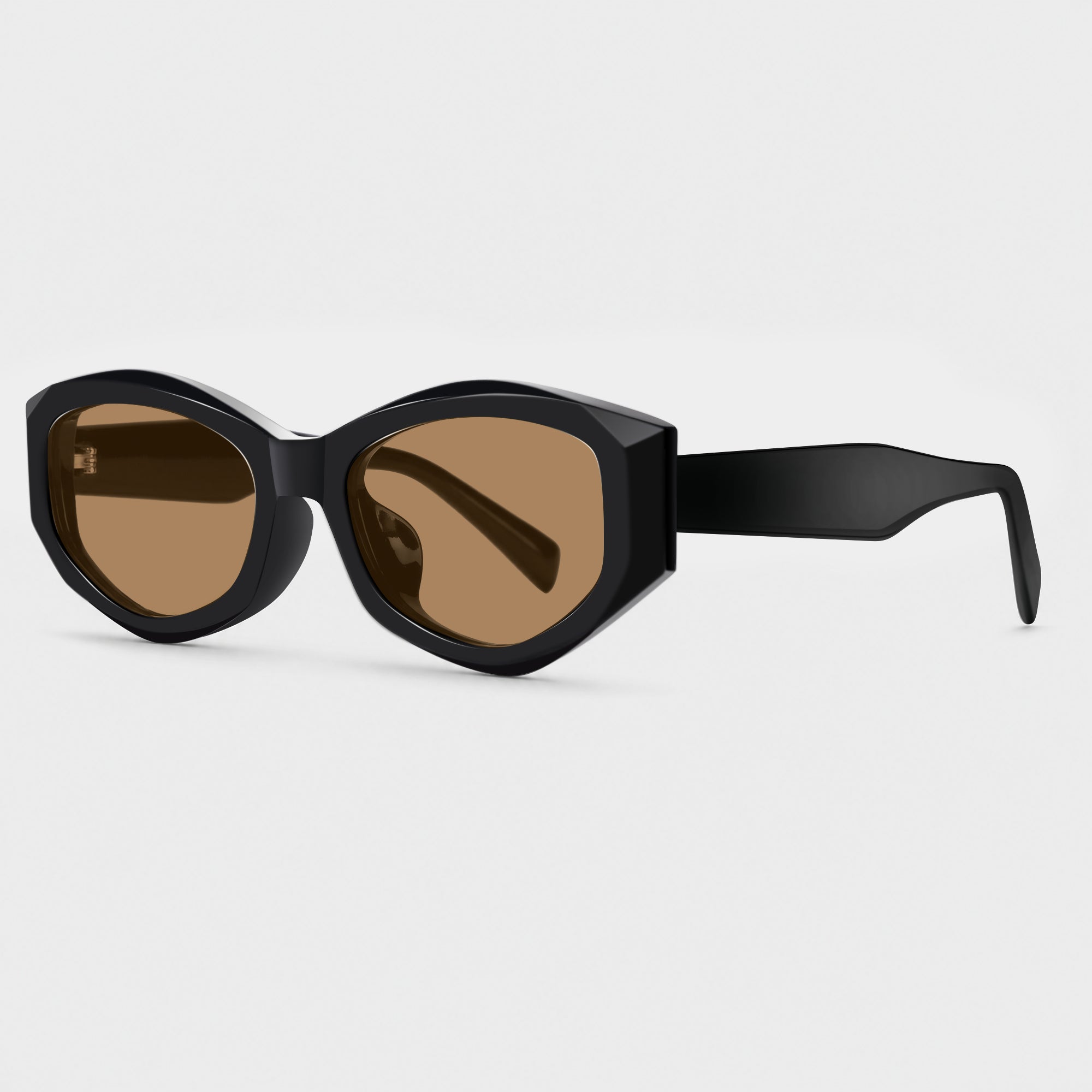 Oval Black Cat Eye Frames Sunglasses