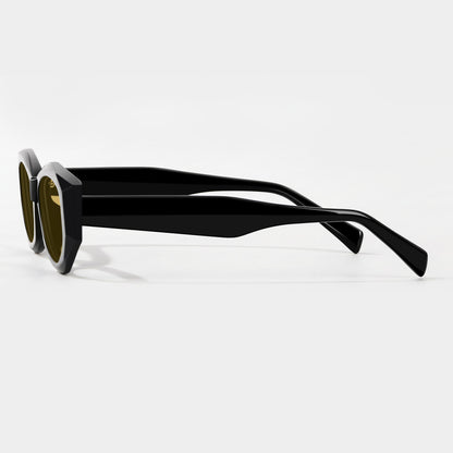 Oval Black Cat Eye Frames Sunglasses