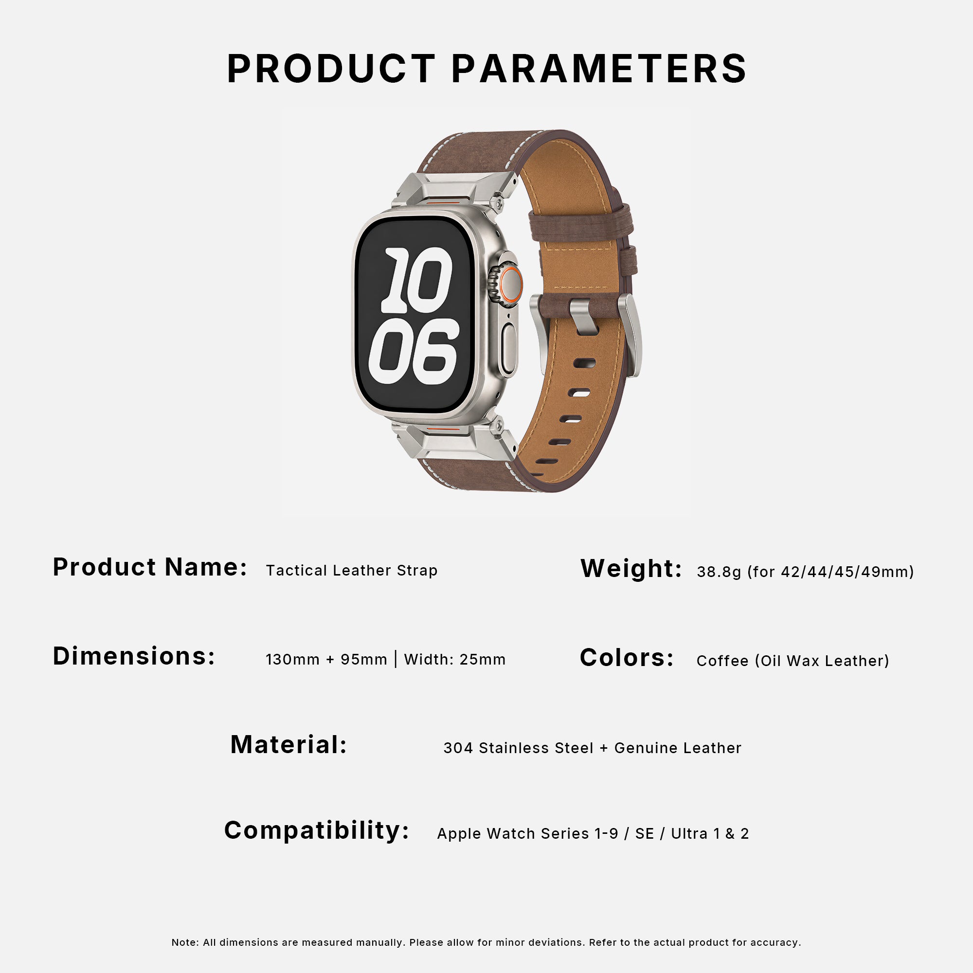 Tactical Leather Band for Apple Watch