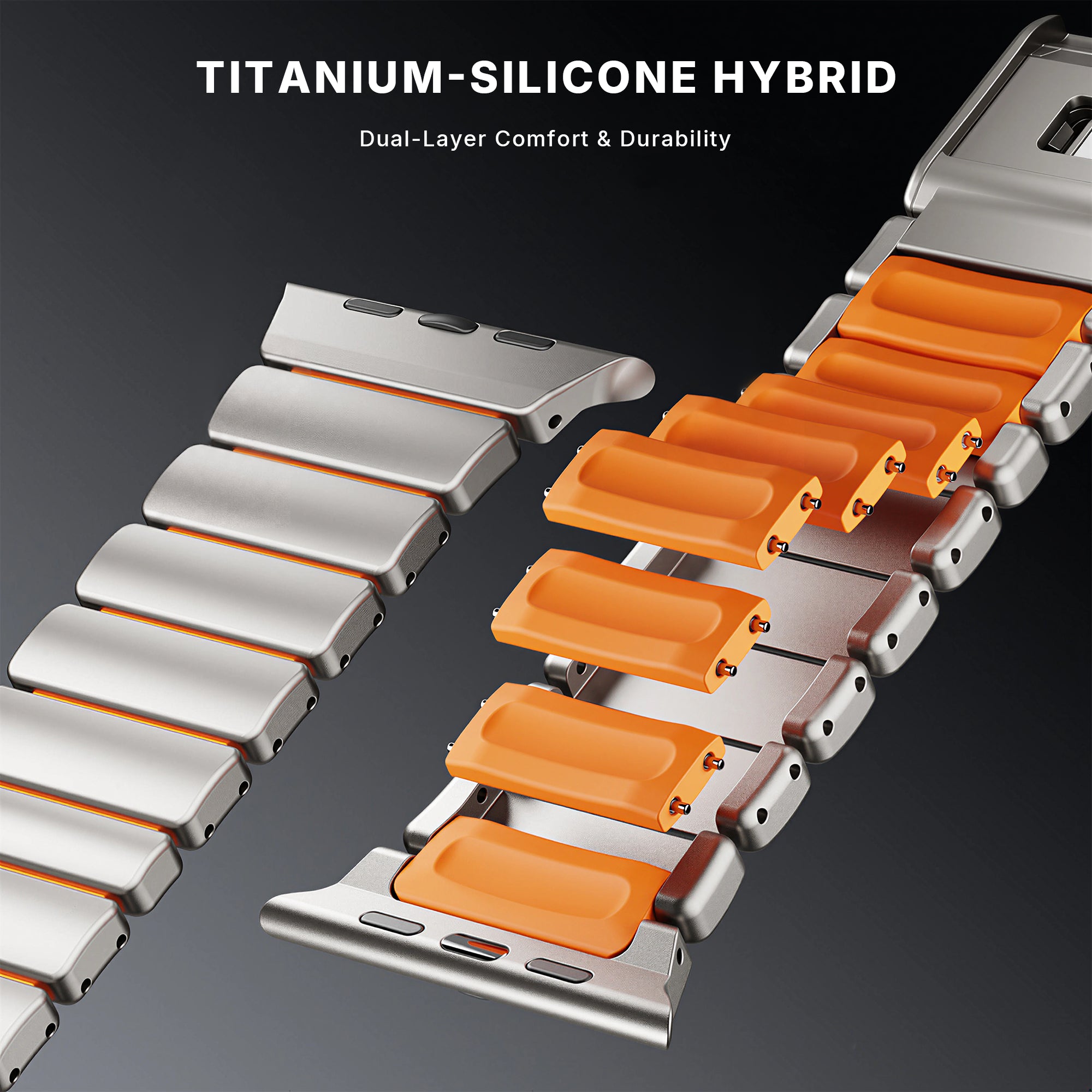 Titanium Silicone Hybrid Band for Apple Watch