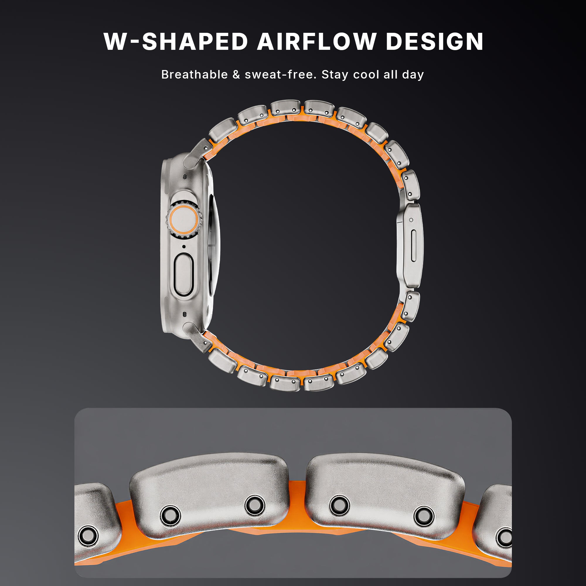 Titanium Silicone Hybrid Band for Apple Watch