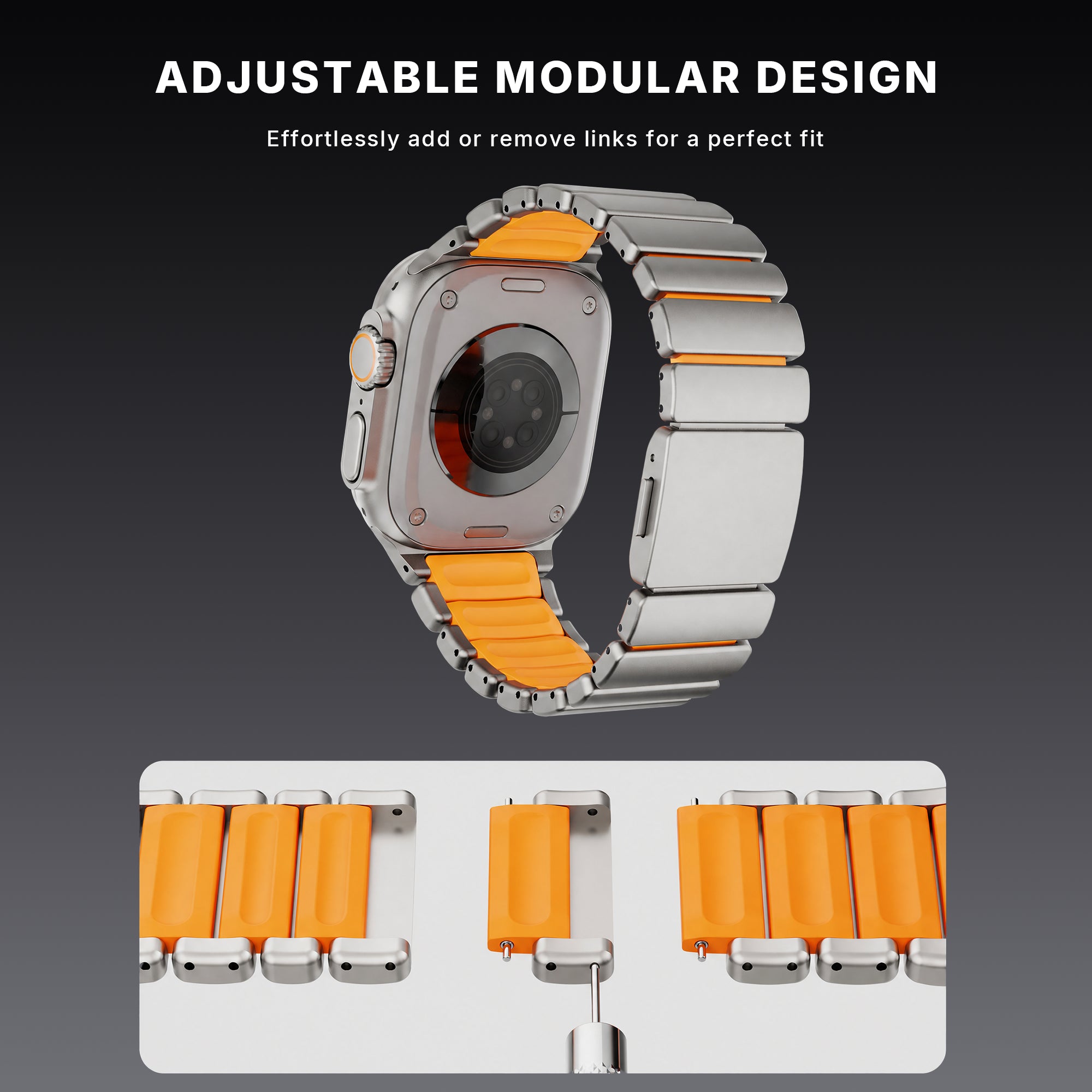 Titanium Silicone Hybrid Band for Apple Watch