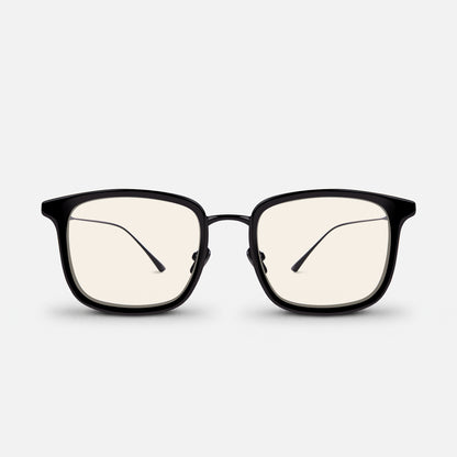 Siena Titanium Rounded-Square Blue Light Glasses