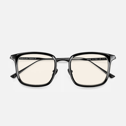 Siena Titanium Rounded-Square Blue Light Glasses