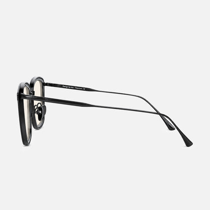 Siena Titanium Rounded-Square Blue Light Glasses